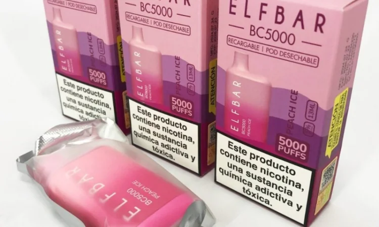 Електрона сигарета Elfbar BC 5000 тяг, 5% • Персик з льодом • - фото № 2