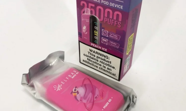 Персик з Льодом ••• Сигарета ELF BAR Raya 25000 тяг - фото № 1