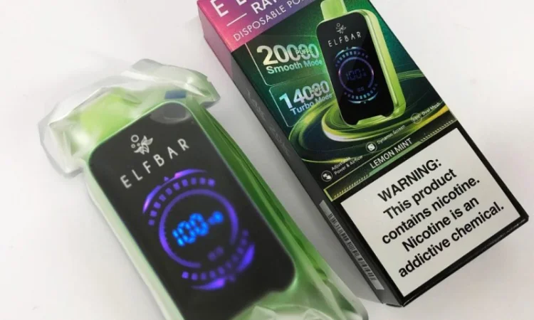 Електронная сигарета Elf Bar Raya 20000 (Лимон-Мята) - фото № 3