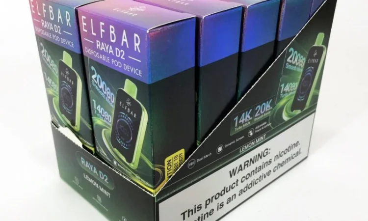 Електронная сигарета Elf Bar Raya 20000 (Лимон-Мята) - фото № 4