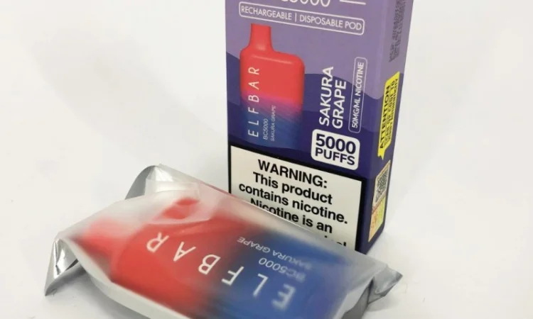 Електрона сигарета Elfbar BC 5% 5000 тяг • Сакура-Виноград • - фото № 1