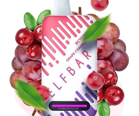 Е-сигарета ELF BAR 5% 15000 тяг, Виноград Журавлина - фото № 1