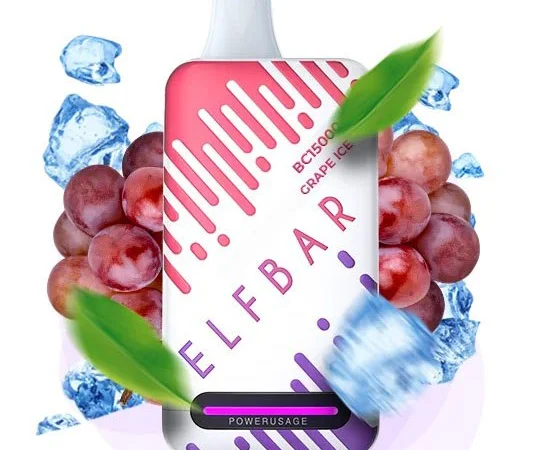 Е-сигарета ELF BAR 5% 15000 тяг, Льодяний Виноград - фото № 1