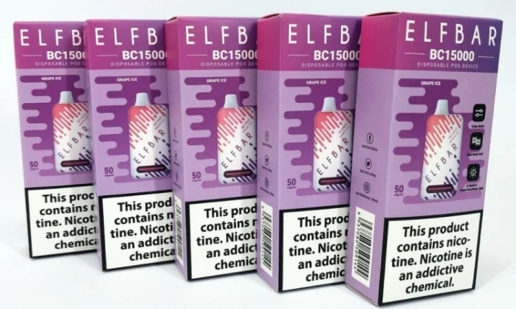Е-сигарета ELF BAR 5% 15000 тяг, Льодяний Виноград - фото № 4