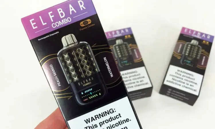 Электронка ELFBAR Combo 25000 тяг. Переключение вкусов:Персик-Манго<=>Арбуз - фото № 3