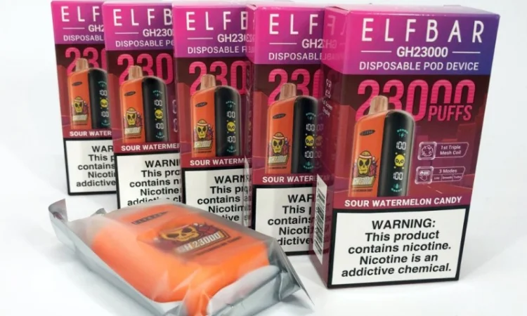 POD система ELF BAR 23000 тяг 5%, Кислі кавунові цукерки - фото № 5