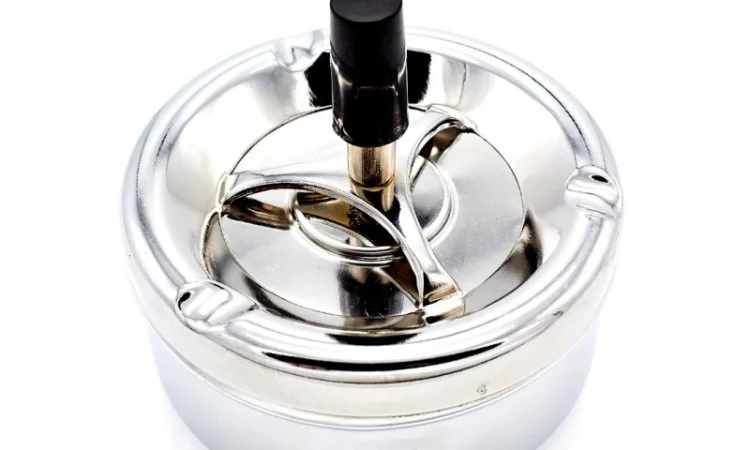 Попільничка, що крутиться, самоочисна, середня, срібло 6-1110 - фото № 1