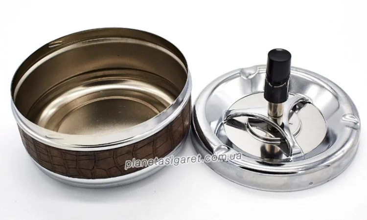 Попільничка, що крутиться, самоочисна, середня, шкіряна 6-1162 - фото № 2