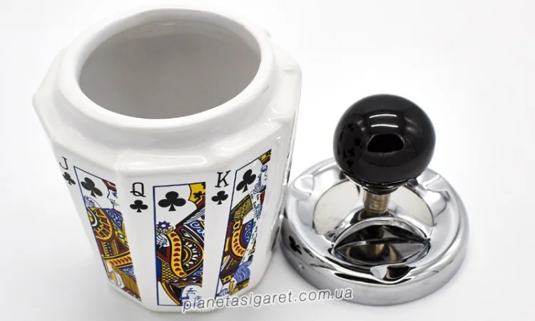 Попільничка самоочисна керамічна Карти піка 6-1213 - фото № 6