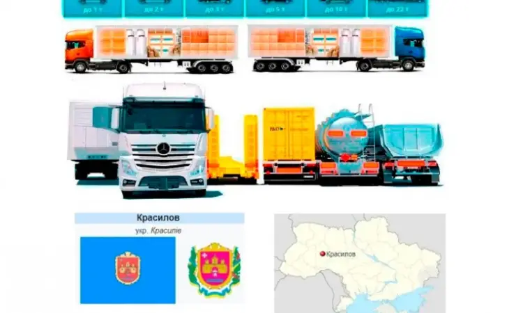 Грузоперевозки от 1 т до 22 т из Красилова в Красилов - фото № 1