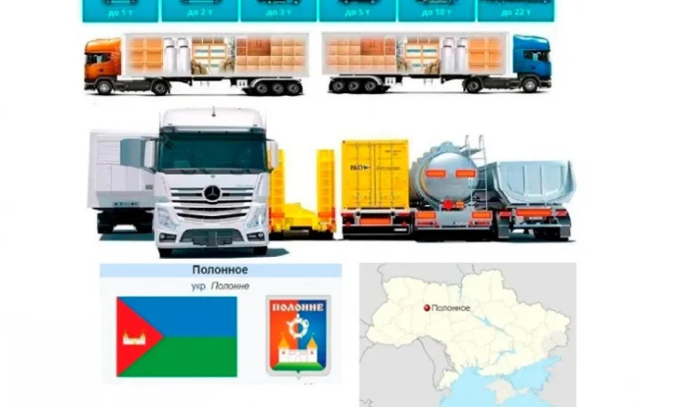 Грузоперевозки от 1 т до 22 т из Полонного в Полонное - фото № 1
