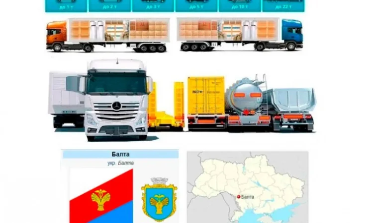 Грузоперевозки от 1 т до 22 т из Балты в Балту - фото № 1