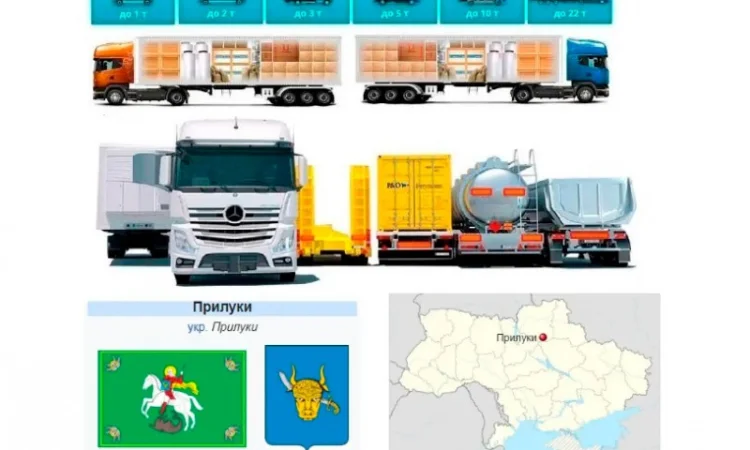 Грузоперевозки от 1 т до 22 т из Прилук в Прилуки - фото № 1