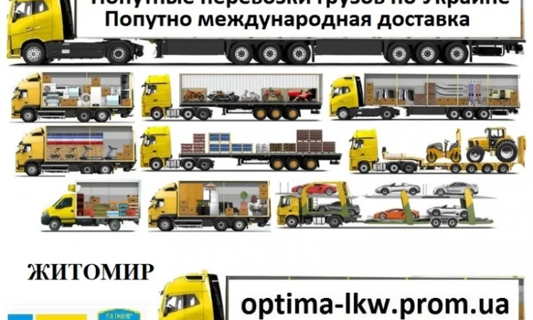 Попутные грузоперевозки из г. Житомир Попутный груз UA ЕС Безнал НДС - фото № 1
