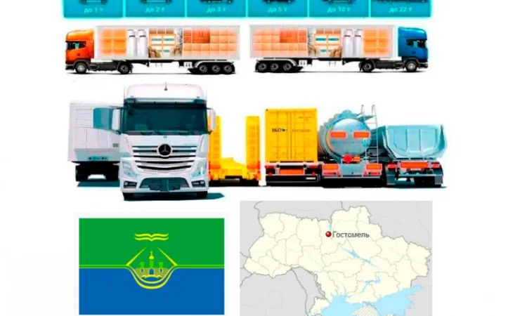 Грузоперевозки от 1 т до 22 т из Гостомеля в Гостомель - фото № 1