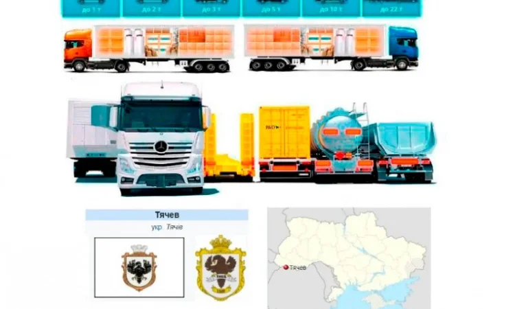 Грузоперевозки от 1 т до 22 т из Тячева в Тячев - фото № 1