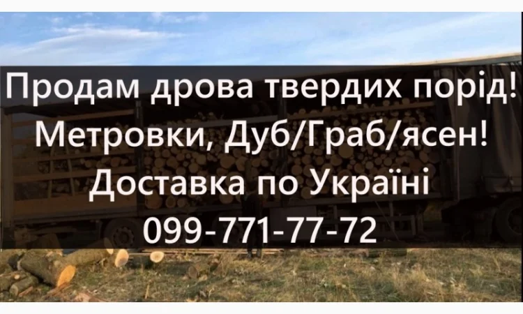Продам дрова твердої породи (Дуб/граб/Ясен), на постійній основі!Щоденно - фото № 1