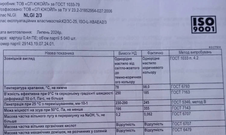 Мастило YUKO Солідол Жировий (картуш 0, 4 л.) - фото № 2