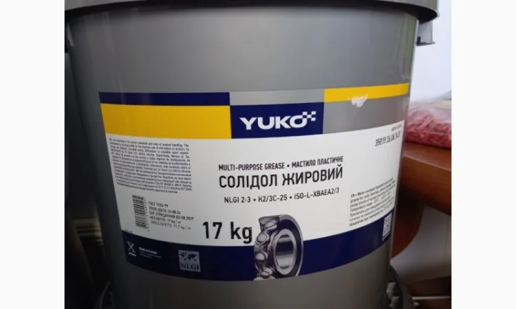 Мастило YUKO Солідол Жировий 17 кг (відро 20 л.) ПЕ - фото № 1