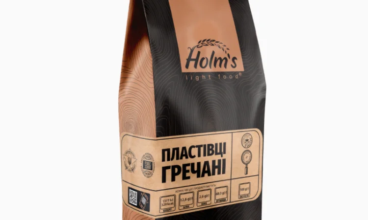 Хлопья гречневые ТМ «Holm’s» – крафт пакет 500 г - фото № 1