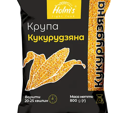 Крупа кукурудзяна ТМ «Holm’s» - поліпропіленова упаковка 800 г - фото № 1