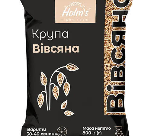 Крупа овсяная ТМ «Holm’s» – полипропиленовая упаковка 800 г - фото № 1