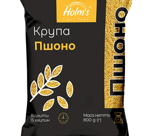 Крупа пшено ТМ «Holm’s» – полипропиленовая упаковка 800 г - фото № 1