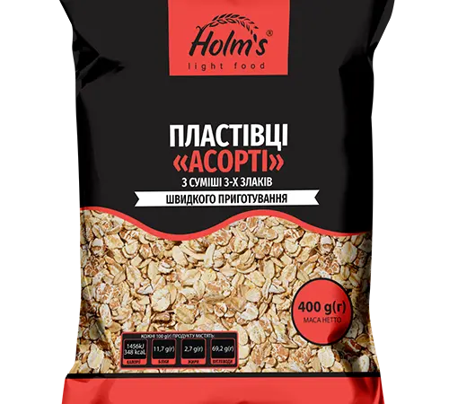 Пластівцы Асорті 3 злака ТМ «Holm’s» - фото № 1
