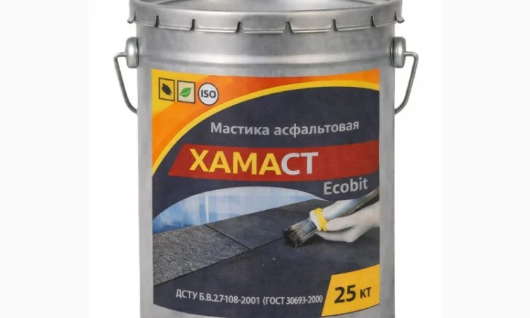 Асфальтовая мастика ХАМАСТ ЭКОБИТ в ведре 25 кг - фото № 1
