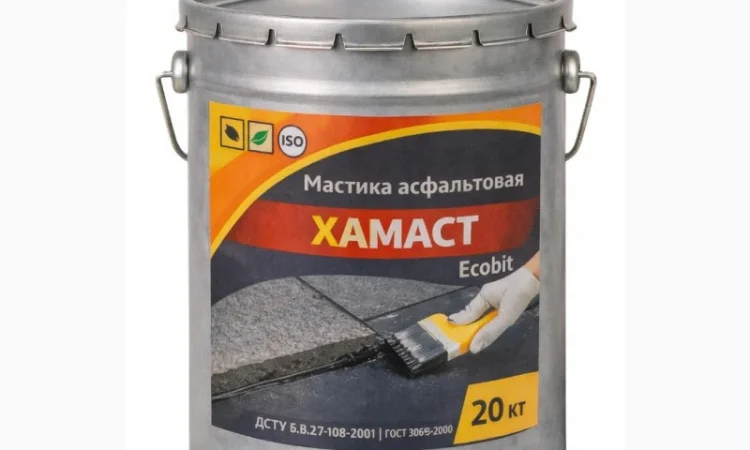 Асфальтова мастика ХАМАСТ ЕКОбІТ 20 кг для гідроізоляції - фото № 1