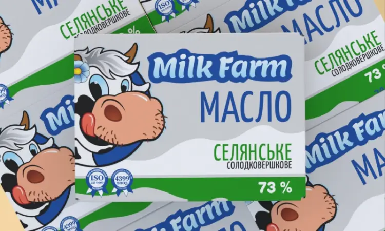 Масло солодковершкове "Селянське" 73% ТМ Milk Farm фасоване 4 кг (20 шт) - фото № 1