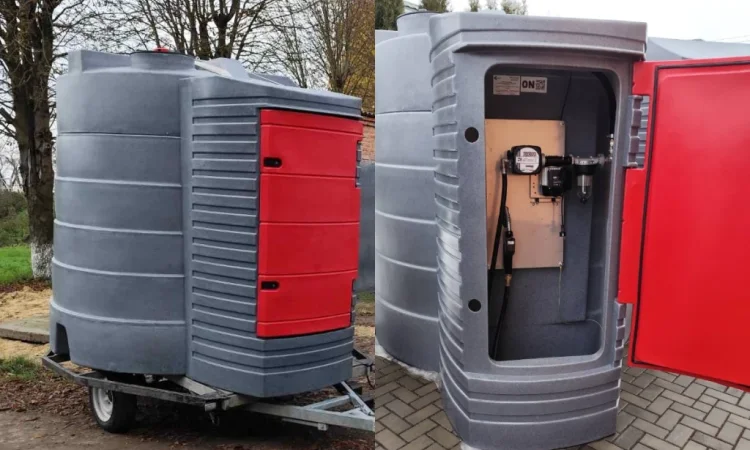 Резервуар 5000л двустенный для дизельного топлива с механическим счетчиком - фото № 1