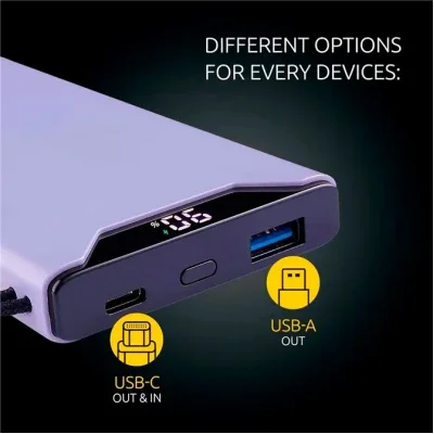 Батарея универсальная Intenso F10000 10000mAh QC3.0 purple - фото № 6