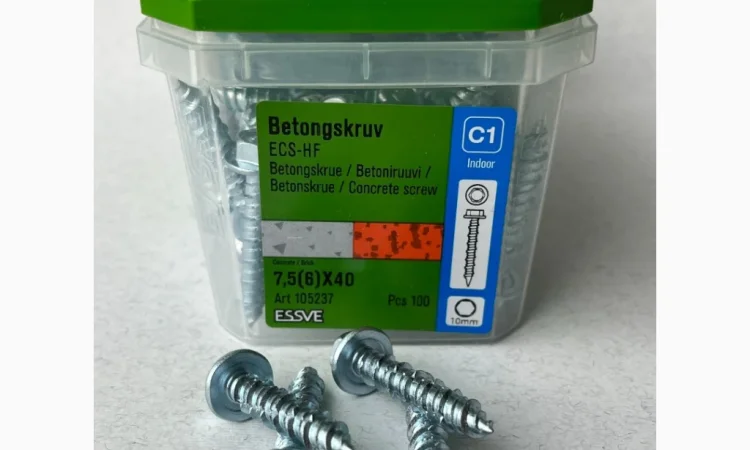 Шуруп для бетону ESSVE 7,5х40 з головкою HEX10 - фото № 3