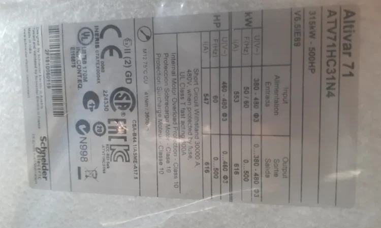 Продається частотний перетворювач Schneider ATV71-315кВт - фото № 8