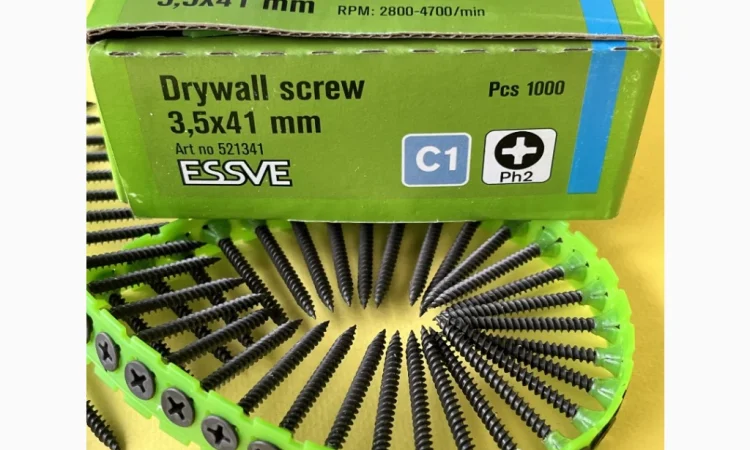 Саморізи ESSVE 521341 для гіпсокартону на стрічці по металу 3,5 мм - фото № 2