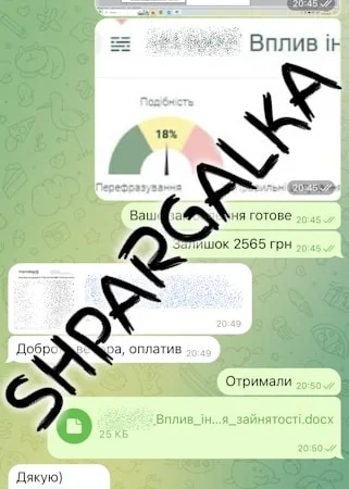 Проверка бакалаврской работы на антиплагиат на заказ в Украине - фото № 19