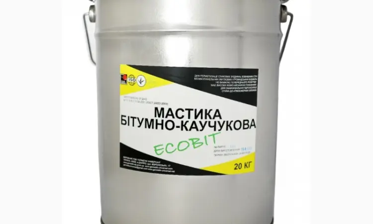 Мастика битумно-каучуковая ЭКОБИТ ведро 20 кг - фото № 1
