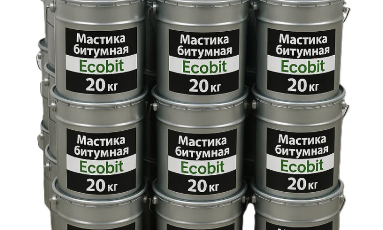 Битумно-каучуковая двокомпонентная мастика СтройИзол 2К Ecobit 20 кг - фото № 2