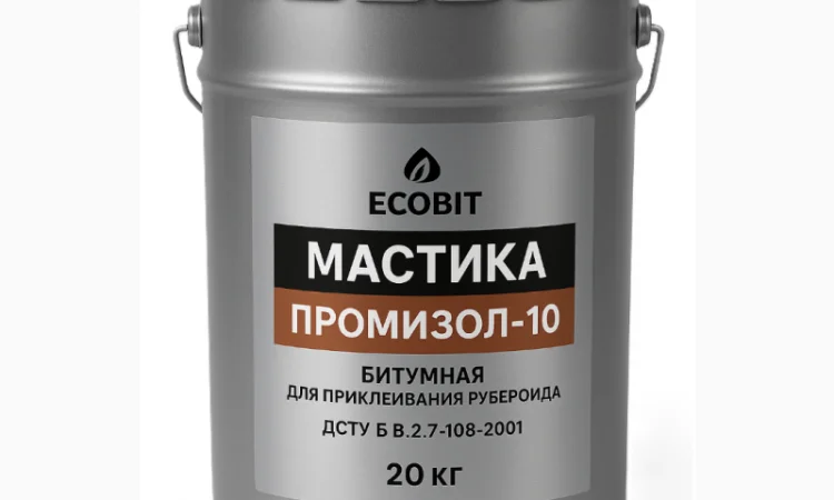Мастика ПРОМИЗОЛ Ecobit-10 для покрівлі та гідроізоляції 20 кг - фото № 1