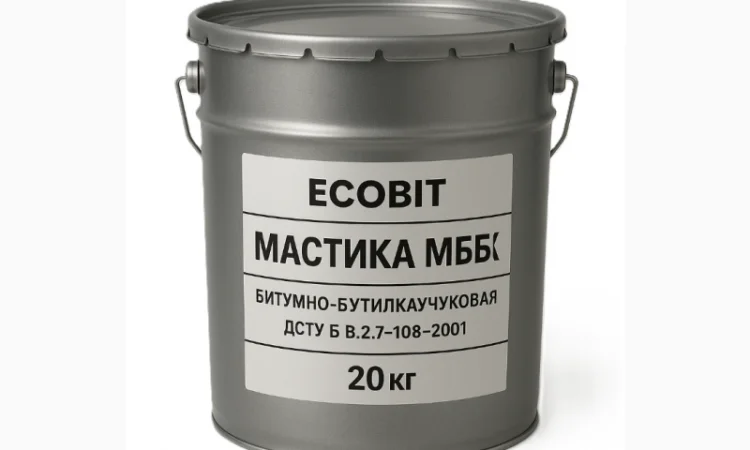 Мастика МББК Ecobit битумно-бутилаучуковая холодная 20 кг ГОСТ 30693-2000 - фото № 1