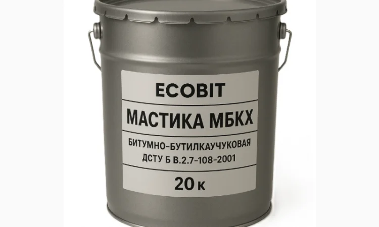 Мастика бітумно-каучукова МБКХ Ecobit, відро 20 л - фото № 1