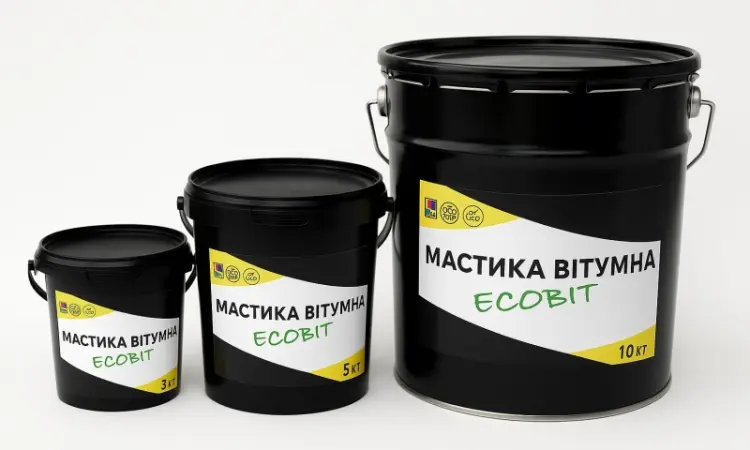 Мастика гідроізоляційна бітумно-латексна МГ-9 Ecobit ДСТУ Б В.2.7-108-2001 20 кг - фото № 5