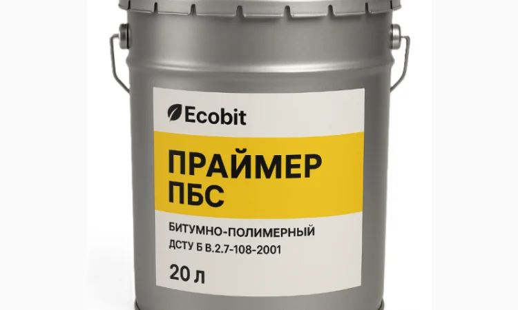 Праймер полімірно-бітумний ПБС Ecobit 20 л для покрівлі та захисту конструкцій - фото № 1