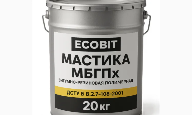 Мастика МБГПх Ecobit бітумно-резиновая полимерна 20 кг - фото № 1