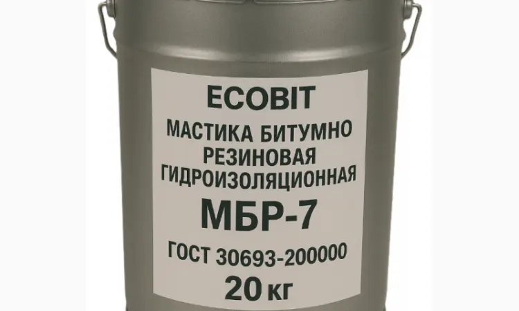 Мастика битумно резинова гідроізоляційна МБР-7 Ecobit ГОСТ 30693-2000 20 кг - фото № 1