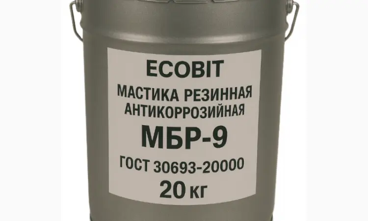 Мастика резино бітумна Антикорозійна МБР-9 Ecobit ГОСТ 30693-2000 20 кг - фото № 1