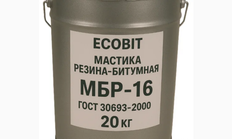 Бітумна мастика МБР-16 Ecobit для гідроізоляції 20 кг - фото № 1