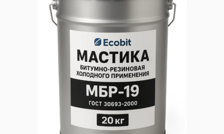 Мастика бітумно-резиновая МБР-19 Ecobit 20 кг для гідроізоляції - фото № 1