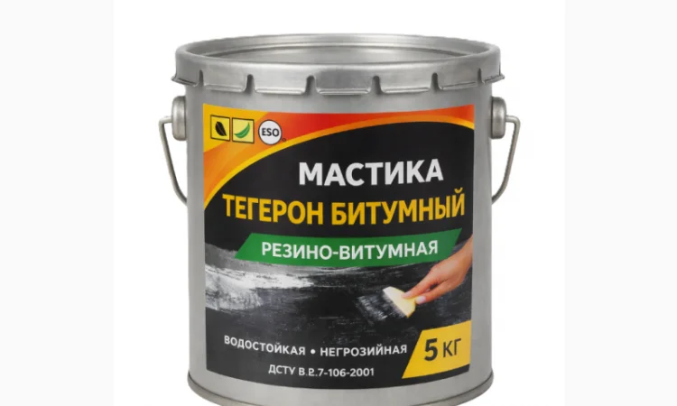 Бітумна мастика ТЕГЕРОН ЕКОБІТ 5 кг для гідроізоляції - фото № 1